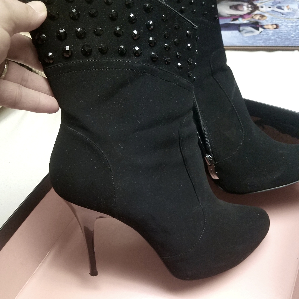 Black Jeweled Boots By Nina, Size 9